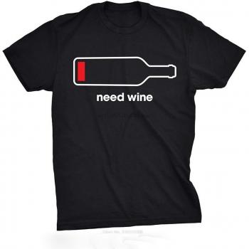 Men's Need Wine Drinking Tee with Phone Battery