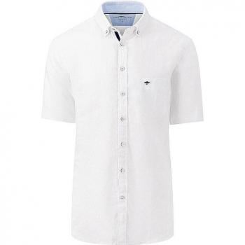 Fynch Hatton Leinenhemd Casual Fit Weiss