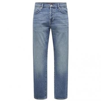Only & Sons - Edge - Jeans mit geradem Schnitt in verwaschenem Dunkelblau W76 L81 cm male