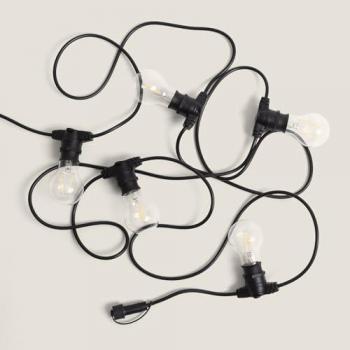 Luci Ghirlanda IP44 5m nero + 5 lampadine B22 2W bianco naturale