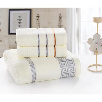 Affordable 100% Cotton Bath Towel Set - 3 Piece (1 Bath Towel, 2 Face Towels)