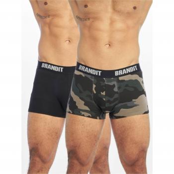 Brandit Boxershorts Logo 2er Pack - Darkcamo/Black