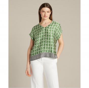 Blusa estampada de satén para mujer - Elena Mirò