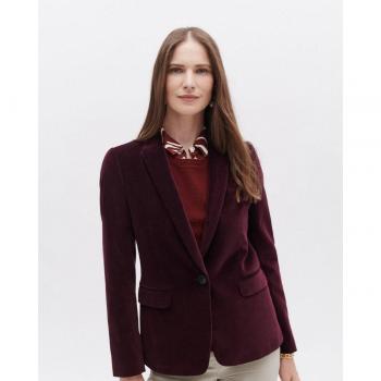 Blazer de terciopelo para mujer Caroll con cierre de botón - Aurora Prune - Talla 44