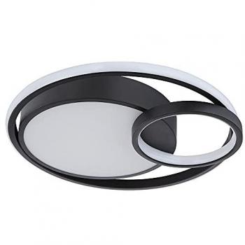 Lampada Soffitto Anello LED Plafoniera Moderna Nero Opaco Bianco Opalino 36W 1400Lm