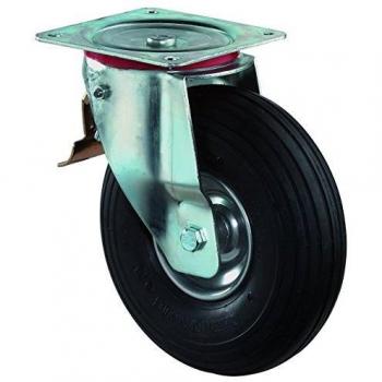 BS Rollen roulette de transport avec frein, plaque, brouette 200 mm