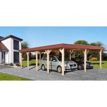 Weka Doppelcarport Leimholz-Flachdach-Carport 615 Gr.2