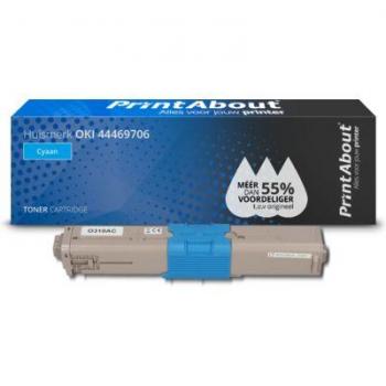 Encre Toner PrintAbout pour OKI 44469706 - Cyan