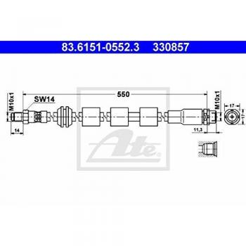 ATE Flexible De Frein BMW 24.5169-0556.3 34326760909,34326767390 Durite De Frein