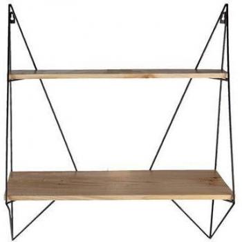 Clayre & Eef Muurrek 60x20x70 cm Zwart IJzer Hout