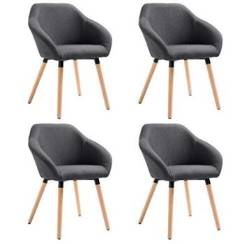 VidaXL Modern Dark Gray Dining Chairs (4 Pack)