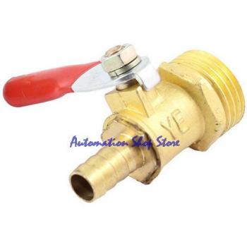 1/4 PT Male to 8mm Barb Hose Brass Ball Valve