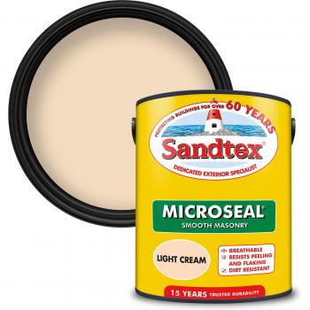 Sandtex 15 Year Microseal Smooth Masonry Paint - Light Cream - 5L