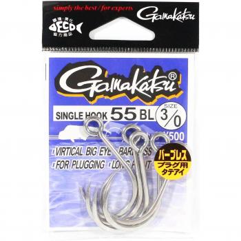 Gamakatsu 66394 55‑Hook Plugging Barbless Hook (Size 3/0)
