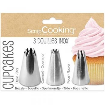 Edelstahl Cupcake‑Spritzkanne Set – Scrapcooking Backset, 3 Stück