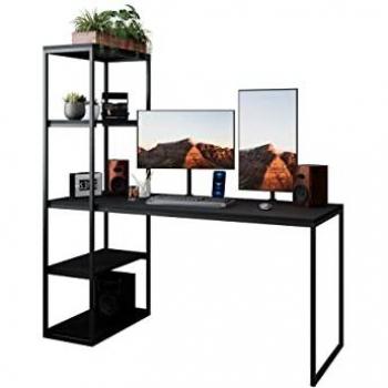 Scrivania Oswego 107, Nero, 76x152x64cm