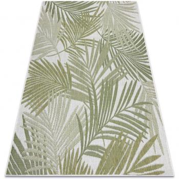 Sisal Palm Leaf Rug - Tropical - Ecru/Green - Flat Woven - 160x220 cm