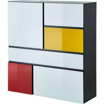 GERMANIA Highboard »Ideeus« mit 120 cm Breite und farbigen Glasfronten