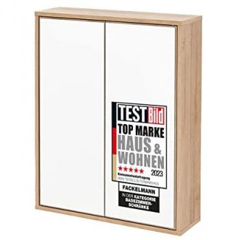Fackelmann Spiegelschrank Finn 63 cm x 77 cm, weiß