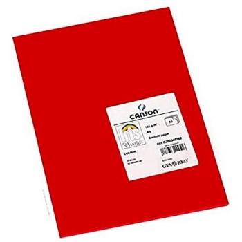 Foglio singolo A4 di carta rossa Canson Vivaldi 185 gr/mq