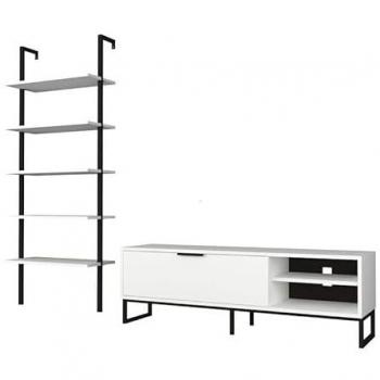 Argonauta - Parete attrezzata porta tv e libreria Way colore bianco