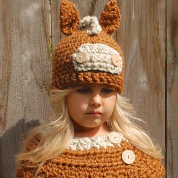 Bufanda y Gorro Unisex Niños Invierno Gris/Naranja