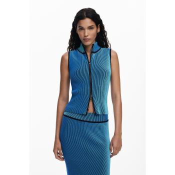 Desigual Maglietta Donna Blu Con Cerniera L