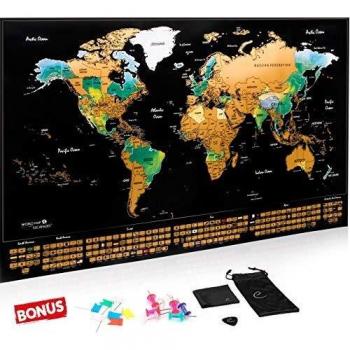 Globe à Gratter 69x44 cm – Edition Premium