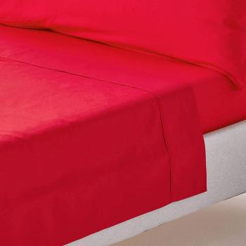 Homescapes Egyptian Cotton Flat Sheet, 200 TC, Red, Super King