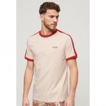 Superdry Essential Logo Retro St Short Sleeve T-shirt Oatmeal / Chilli Pepper Red male 2XL