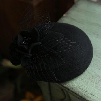 Fedora féminine en laine pure, chapeau floral, couvre-chef dames, boîte à pilules, saison automnale