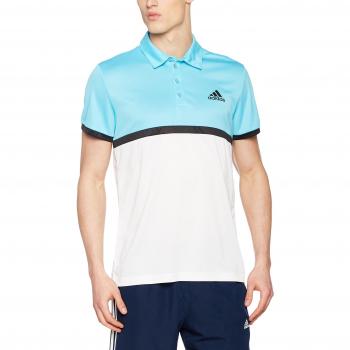 Adidas Court Polo de Tenis, Hombre, Azul (Samblu / White / Black), M