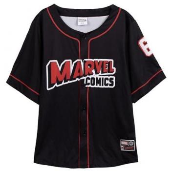 T-shirt Marvel Maniche Corte Nero XXL