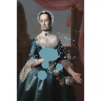 Acrylglasbild QUEENCE Frau, blau, B:60cm H:90cm T:2,4cm