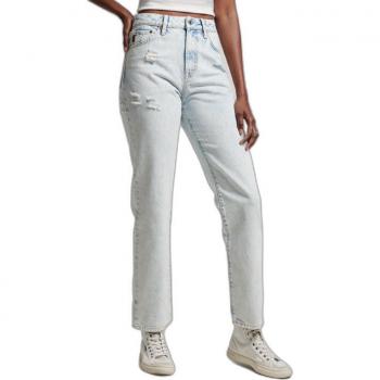 Jeans Rectos de Alta Cintura Superdry