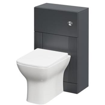 500mm Satin Anthracite Toilet Unit and Kingston Rimless Toilet Set