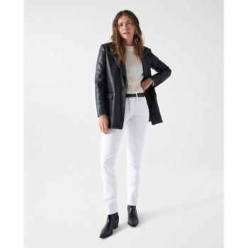 Jeans pitillo mujer tiro alto Secret Push-In Blanco