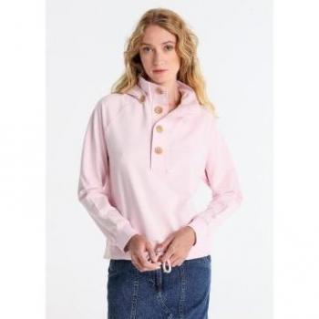 Lois Jeans Sudadera Casual de Algodón con Capucha y Botones