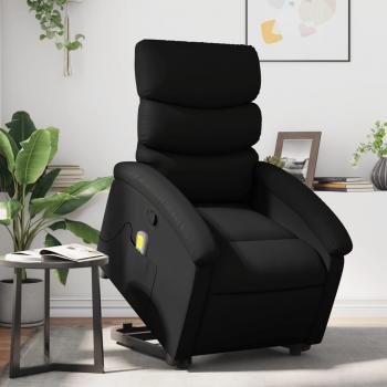 VidaXL Poltrona de Massagem e Reclinação com Elevador – Couro Artificial Preto