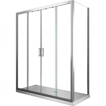Caja de Ducha Vidrio 6mm GIORGY 190cm con 1 Pared Fija y 1 Puerta 4 Hojas