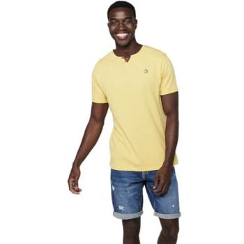 Camiseta de algodón menta con cuello V y botón para hombre