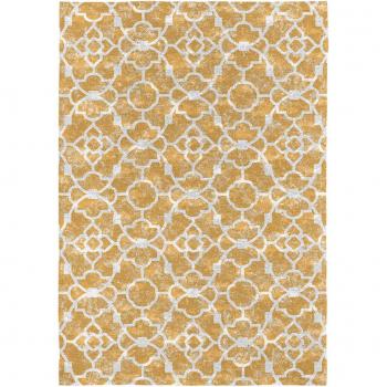 Tapis plat design en coton Nicosia jaune 120x170