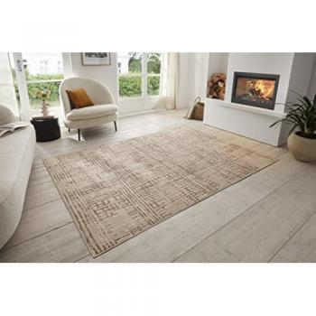 Modern Terrain Shortpile Rug – Light Brown, 240×340 cm (Synthetic Fiber)
