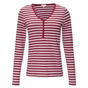 S.Oliver RED LABEL Slim Fit Henley‑Langarmshirt Kirsche – 38 (weiblich)