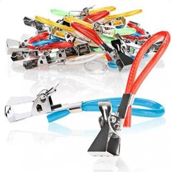 Com-four® 50 bunte Handtuchhalter-Clips für Geschirrtücher und Topflappen