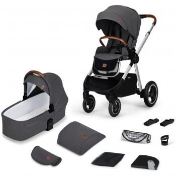 Kinderkraft Everyday Poussette avec Nacelle - Gris Sombre/Châssis Argenté