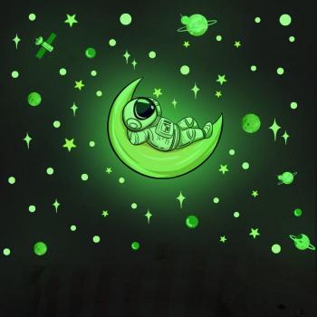 Fluorescent Star and Moon Wall Decals for Kids