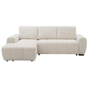 Canapé d'angle gauche en tissu beige KOUMALO