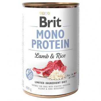 Lata de Proteína Monoproteica Cordero y Arroz Brit Mono 400g