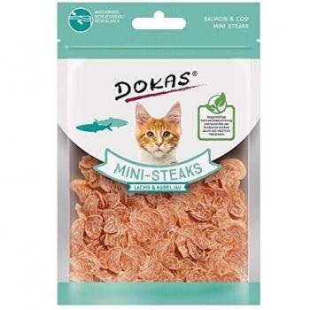 Dokas Katzen Snack Ministeaks Lachs & Kabeljau | 10x 25g